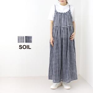 ソイル SOIL ファンシーギンガムチェック2WAYキャミソールドレス NSL24025 2024春夏 インド製 ワンピース レディース｜more-net2