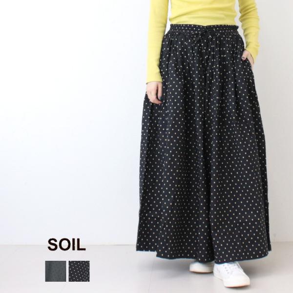 ソイル SOIL 40sポプリンドットプリントキュロット NSL25535 パンツ ワイド 水玉 レ...