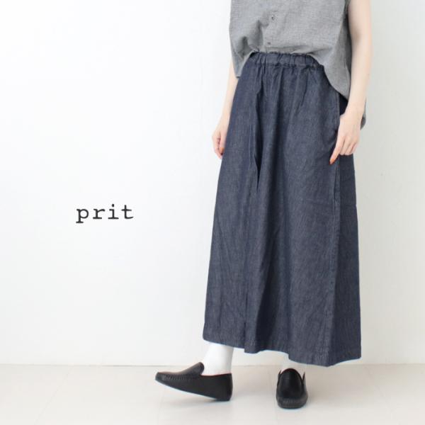 プリット prit 6oz反応染めデニムペンギンパンツ P72508 日本製 ワイド イージー ガウ...