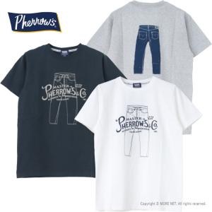 フェローズ PHERROW'S 定番デニムプリント半袖Tシャツ 25S-PT3 メンズ 2025春夏｜more-net2