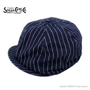 シュガーケーン SUGAR CANE ウォバッシュストライプ アップルジャックキャップ SC02070 メンズ レディース 日本製 帽子｜more-net2