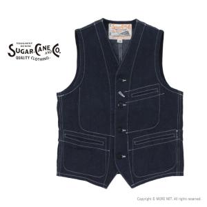シュガーケーン SUGAR CANE 11ozブルーデニムワークベスト SC15702 メンズ 日本製｜more-net2