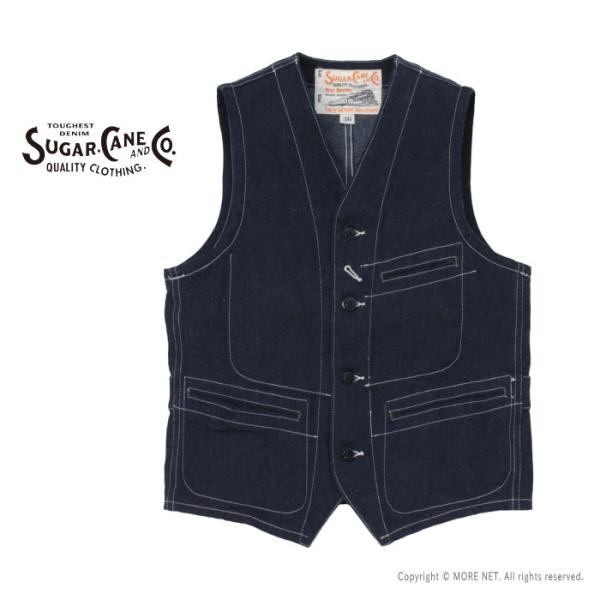シュガーケーン SUGAR CANE 11ozブルーデニムワークベスト SC15702 メンズ 日本...