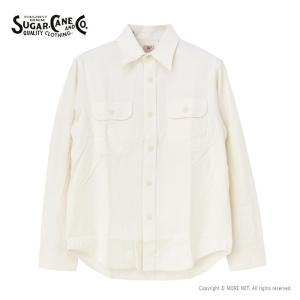 シュガーケーン SUGAR CANE ホワイトシャンブレーワークシャツ SC27851 メンズ 日本製 長袖 2025春夏｜more-net2