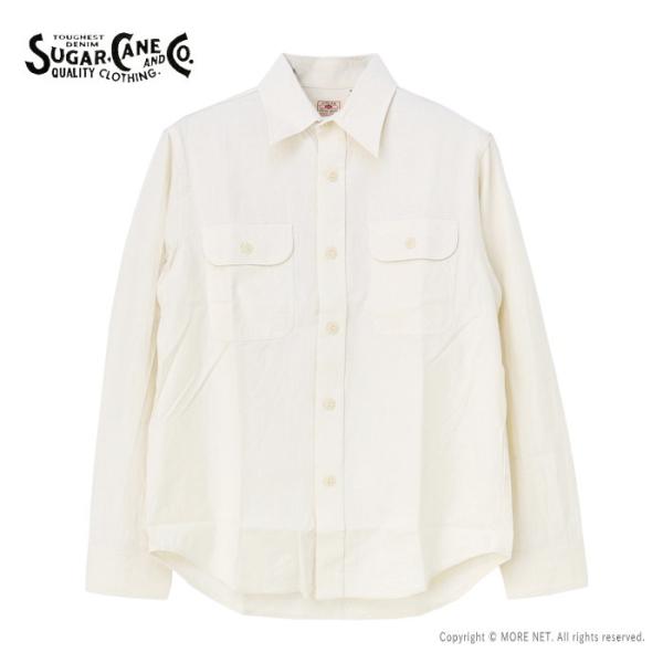 シュガーケーン SUGAR CANE ホワイトシャンブレーワークシャツ SC27851 メンズ 日本...