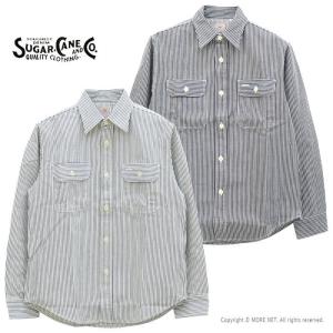 シュガーケーン SUGAR CANE ヒッコリーストライプワークシャツ SC27853 メンズ 日本製 長袖 2025春夏｜more-net2