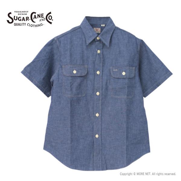 シュガーケーン SUGAR CANE ブルーシャンブレーワークシャツ SC37941 メンズ 日本製...