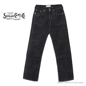 シュガーケーン SUGAR CANE ピグメントダイ コーデュロイ5Pパンツ SC42483 メンズ 日本製 ブラック｜more-net2