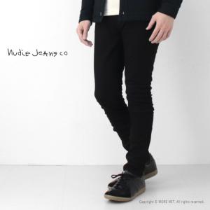 ヌーディージーンズ NUDIE JEANS タイトストレッチジーンズ Skinny Lin スキニーリン BLACK BLACK メンズ イタリア製 ブラック｜more-net2