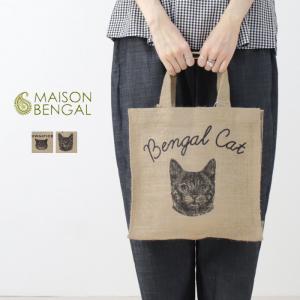 メゾンベンガル Maison Begal ジュートスモールエコトートバッグ SP-220338-29 鞄 ハンドバッグ 猫 キャット ロゴ プリント レディース 2025春夏｜more-net2