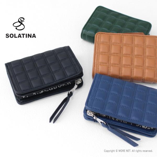 ソラチナ SOLATINA シープレザーキルティングミドルウォレット SW-39116 メンズ レデ...