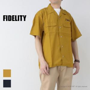 フィデリティ FIDELITY ロゴエンブレム テンセルオープンカラーシャツ WO-25575002 メンズ 日本製 半袖 ワンポイント刺繍 開襟 2025春夏｜more-net2
