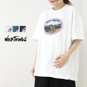 ワイルドシングス WILD THINGS デナリキャットプリントTシャツ WT24049SK 2024春夏 猫 半袖 ワイド レディース メンズ｜more-net2