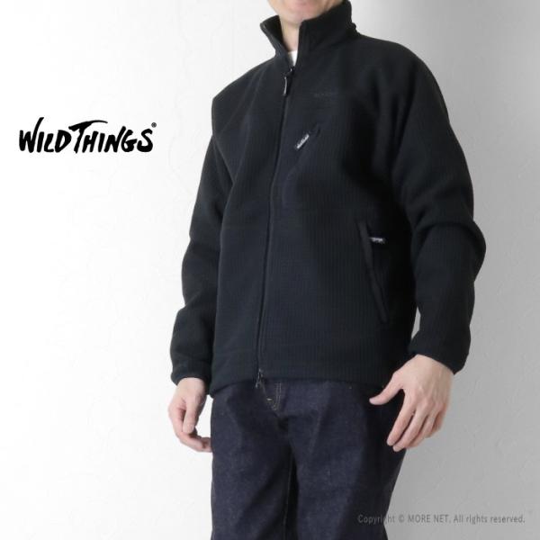 ワイルドシングス WILDTHINGS グリッドフリースジャケット WT25153SK メンズ ブラ...