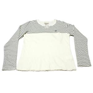 新品正規60％OFF COMME CA EASY LIVING コムサイージーリビング Tシャツ M ベージュ スウェット使い キュート 襟デザイン 切替柄｜morebuymore