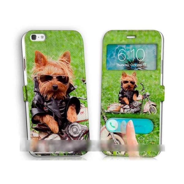 iPhone 5C犬バイカードッグ手帳型ケース 充電ケーブルフィルム付