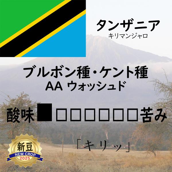 キリッ 200g　浅煎り　ブルボン種/ケント種　ウォッシュド　タンザニア  AA
