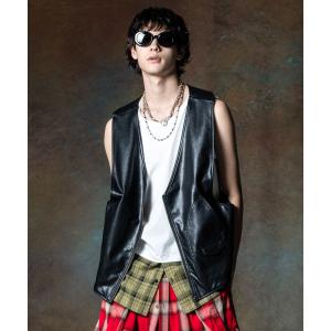 GLAMB(グラム) GB0224/JKT04 : Astro Leather Vest / アストロレザーベスト｜moregauche2