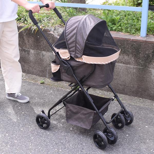 GEX　わんわんカート　スーパーライト　モカブラウン　超小型犬　小型犬　超軽量　軽い　4輪　振動軽減...