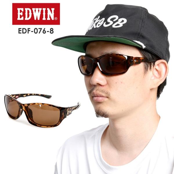 EDWIN エドウィン 偏光プラサングラス EDF-076-8 【DEMI】 BROWN POLA ...