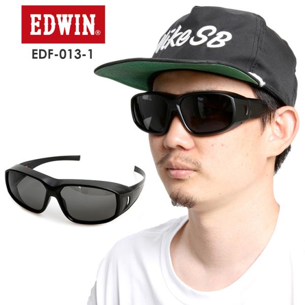 EDWIN エドウィン 偏光カバーグラス EDF-013-1 【BLACK】 SMOKE POLA ...