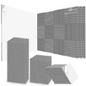 JBER Acoustic Foam Panels, 48 Pack 12x12x 1 Inch U...