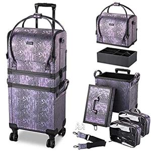 BYOOTIQUE 3 IN1 Rolling Makeup Train Case Lockable...