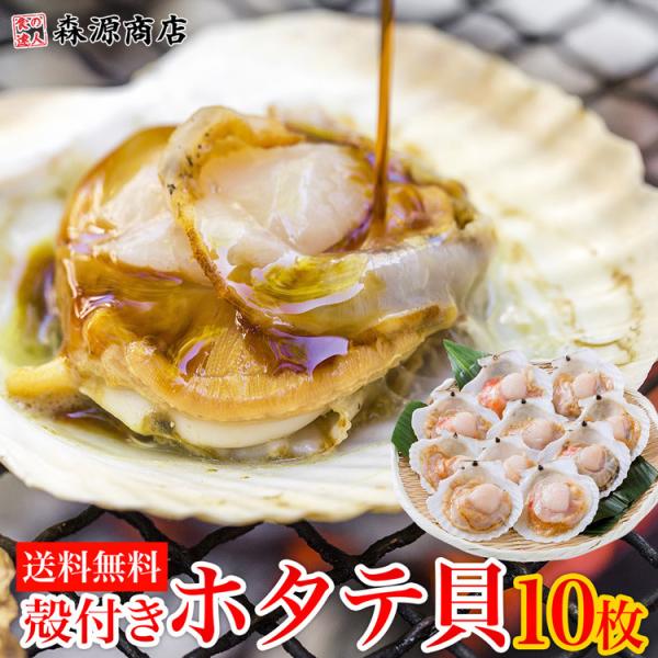 片殻付ほたて貝 10枚入り ホタテ 帆立 BBQ バーベキュー 食品 海鮮 ギフト ポイント利用 爆...