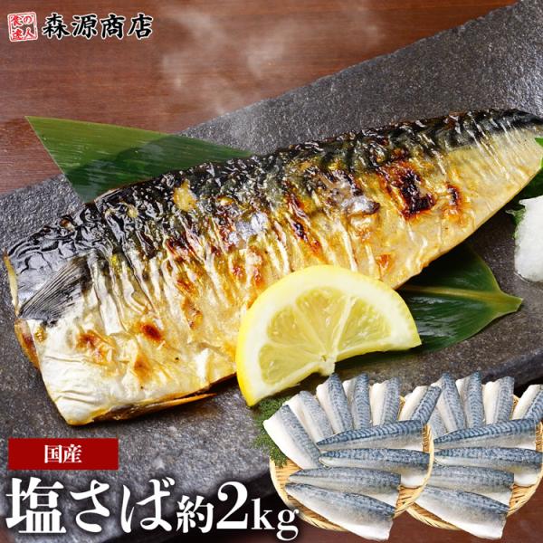 サバ 国産 塩さば 2kg（1kg×2） 骨あり 鯖 切身 フィーレ おかず 朝食 冷凍 爆買