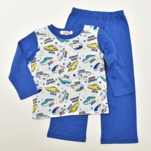 送料無料♪でんたま（新幹線） 光る長袖Tシャツパジャマ 蓄光 100-130cm (031DT108）