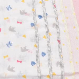 ♪ 日本製 二重　ガーゼハンカチ　5枚入り　クマ （1159-KU）