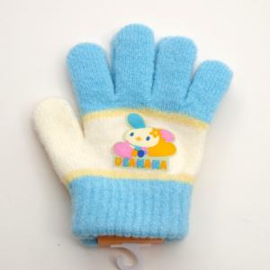送料無料♪日本製 サンリオ ウサハナ 手袋のびのび五指タイプ 15cm　サックス色 (1610-1687)｜moriguchiakachan