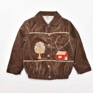 レトロ チャイルドの衿付き　ジャンパー ジャケット　100ｃｍ（3-4才用）　茶色（1911-0834)｜moriguchiakachan