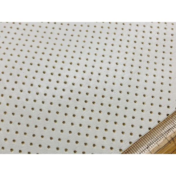 ※写真現物2枚のみ　本革　クリーム パンチング ラメ 厚み1.1mm クラフト 107