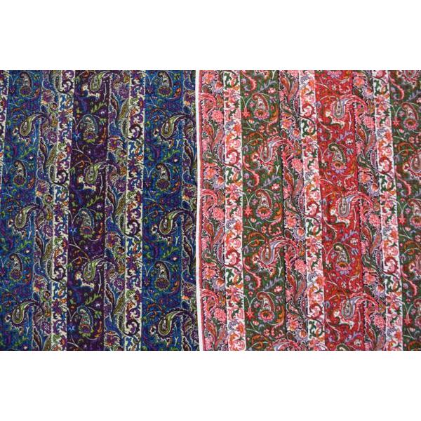 ペイズリ― ミジンコール 生地 起毛【50cmあたり250円】 ※赤のみ