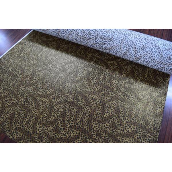 ヒョウ柄  金ラメ スエード 起毛 生地【 50cmあたり300円 】