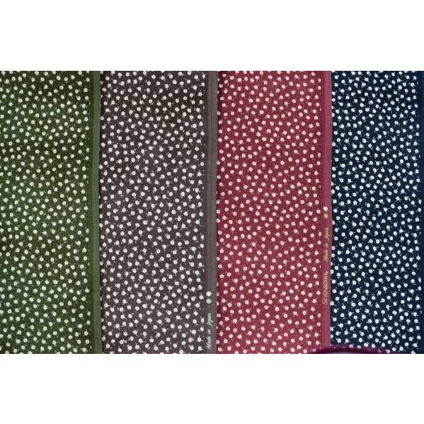 ミジンコール 小花柄 起毛 生地【 50cmあたり250円 】ワイン