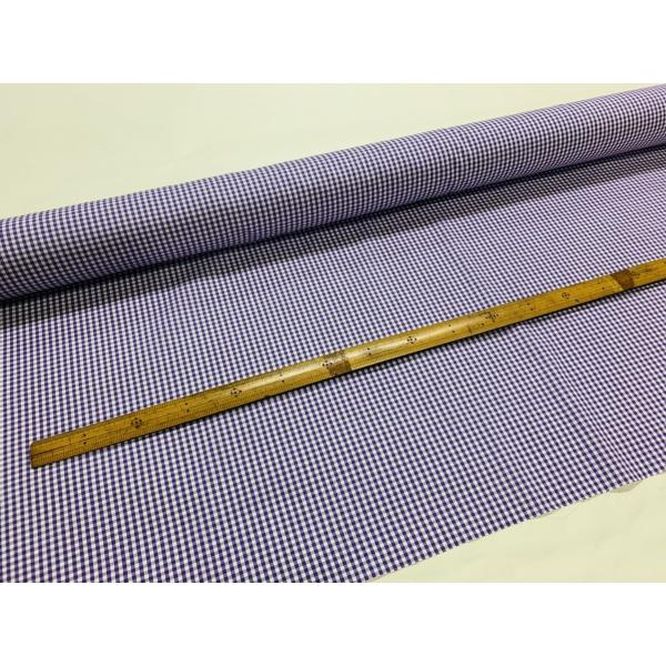 ギンガム チェック パープル 綿 シーチング 薄手 生地 はぎれ【50cmあたり250円】
