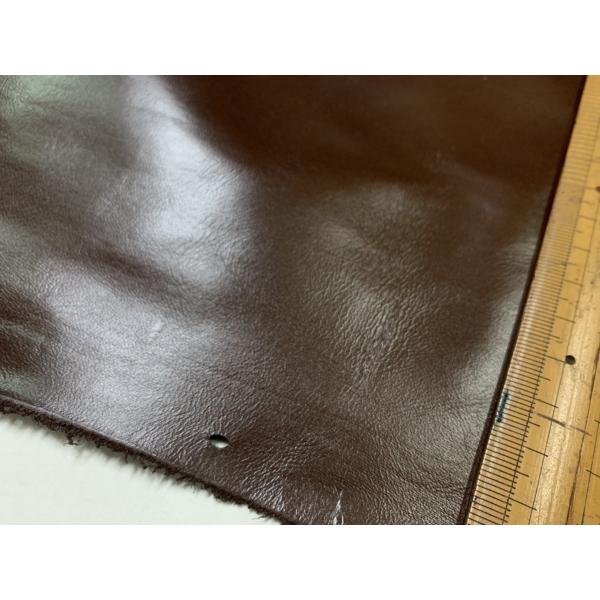 ※写真現物3枚のみ　本革　レザー ライニング チョコ 厚み0.9mm クラフト 73