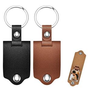 [nalaina] キーホルダー 写真入り PU レザー 2個入り