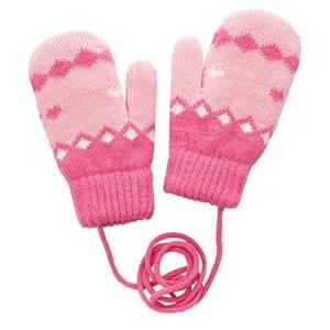 eipatu 手袋 キッズ ニット グローブ 子供用 女の子 ミトン手袋 紐付き 赤ちゃん 3-6歳に向け 冬物 あったか 雪遊び ボア付き 防寒 通