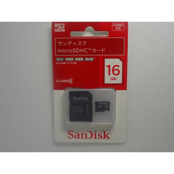 SanDisk microSDHCカード 16GB (SD変換アダプター付属) Class4 日本語...