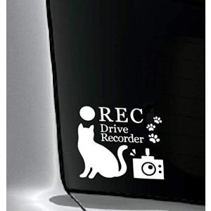 あおり運転防止「●REC Drive Recorder」ドラレコ搭載車ステッカー 猫と足跡モチーフ 防水・車両OKカッティングステッカー NRJ991｜morimori117