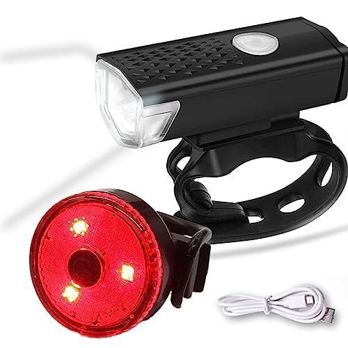 自転車ライト 自転車用ライト 防水 USB充電式 小型 後付け 明るい 子供 テールライト付 LED...