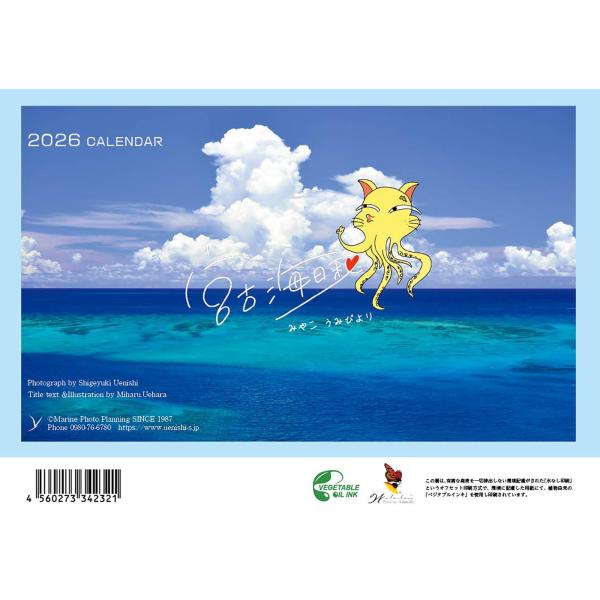 カレンダー 2026 卓上 海 風景｜沖縄 宮古島の海のカレンダー｜宮古海日和｜写真家 上西重行【マ...