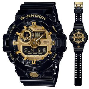 カシオ Ｇショック GA-710GB-1AJF CASIO G-SHOCK ブラック系 ゴールドカラー メンズ 腕時計 アナデジ 国内正規品 刻印対応有料 取り寄せ品｜morimototokeiten