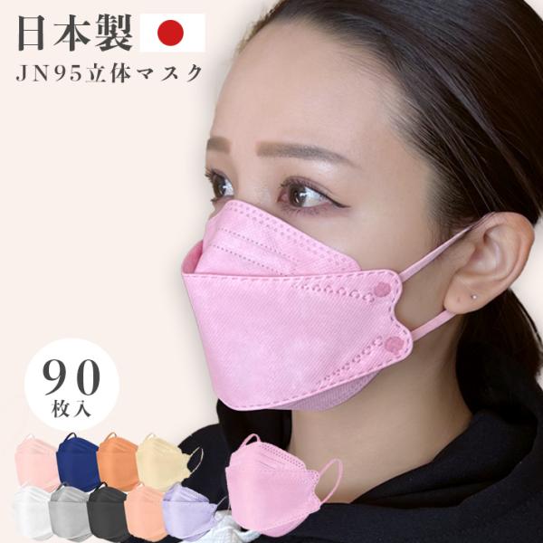 マスク 不織布 日本製 jn95 kf94マスク 90枚 3D 立体型 構造 4層構造 くちばし 使...