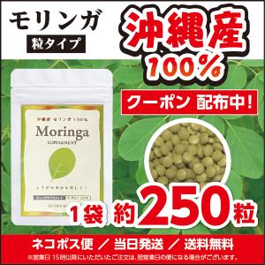 小粒 飲みやすい モリンガ 沖縄産 100% サプリ 国産 約1ヶ月分 約250粒入 極小粒  無農薬 無添加 アミノ酸 食物繊維 送料無料｜森のサプリ モリンガ