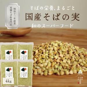 そばの実 国産 4kg（1kg×4袋）  蕎麦の実 国産  ダイエット レシピ  雑穀米  雑炊 玄そば  森のそば粉屋さん 朝日製粉｜森のそば粉屋さん Yahoo店