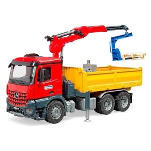作業員フィギュア非売品付き・bruder ブルーダー MB Arocs クレーン作業トラック 03651 | おもちゃ 車 はたらく車 ベンツトラック クレーン クリスマス
